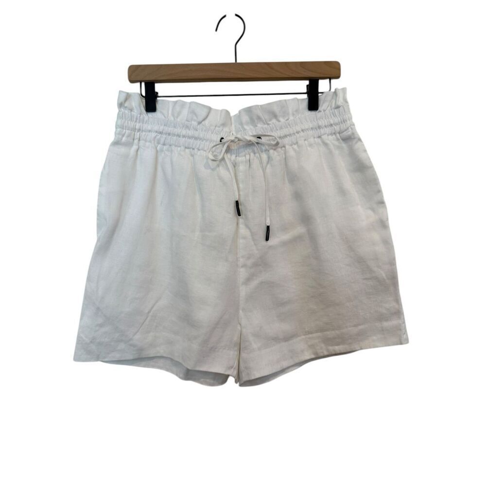 Allsaints Lily Linen Paperbag Shorts White Size 10